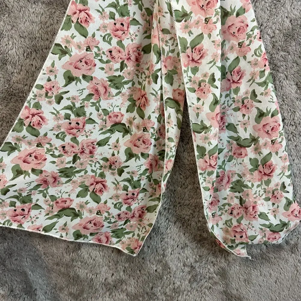 Floral Scarf Wrap Semi Sheer Cottagecore Cabincore Shabby Chic Romantic